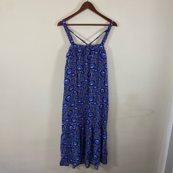 Old navy blue floral midi dress with pockets women's size‎ xl - Picture 5 of 6